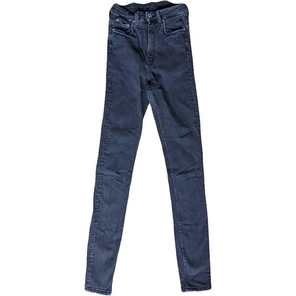 Weekday Body High Black Super Skinny Jeans Size 26/32 Preowned